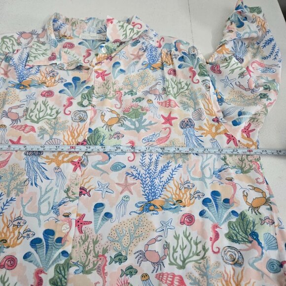Jane and Delancey Womens Beach Button Up Top Sz 1X Travel Nautical Island Cruise - Picture 6 of 11